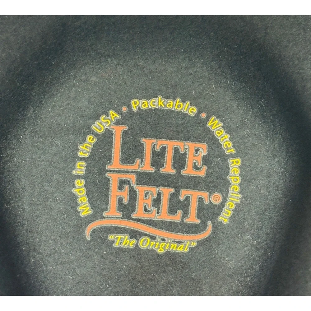 Cabela's Original Lite Felt Hat Mens L Black Wool Packable Water Repellent USA